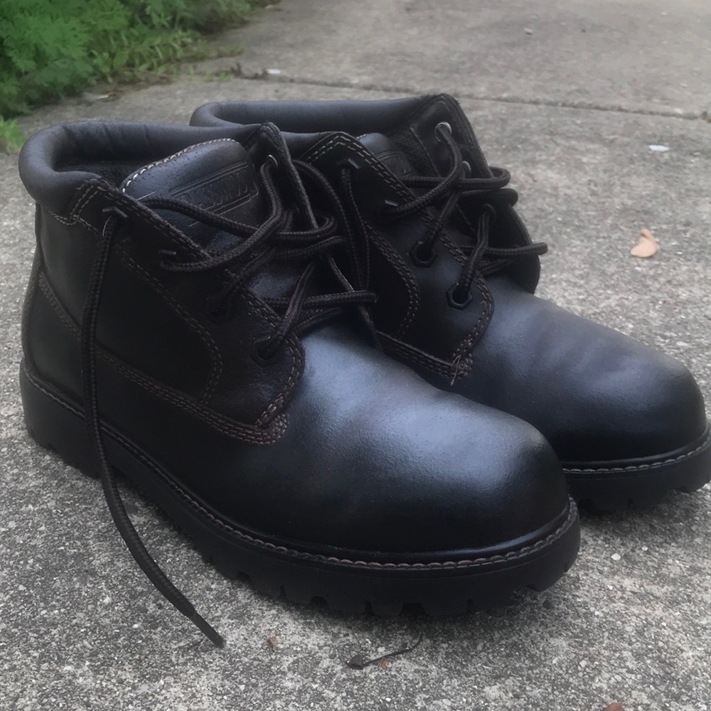 Basswood Womens Ankle Boots Brown Leather Lace Up 8,5 M